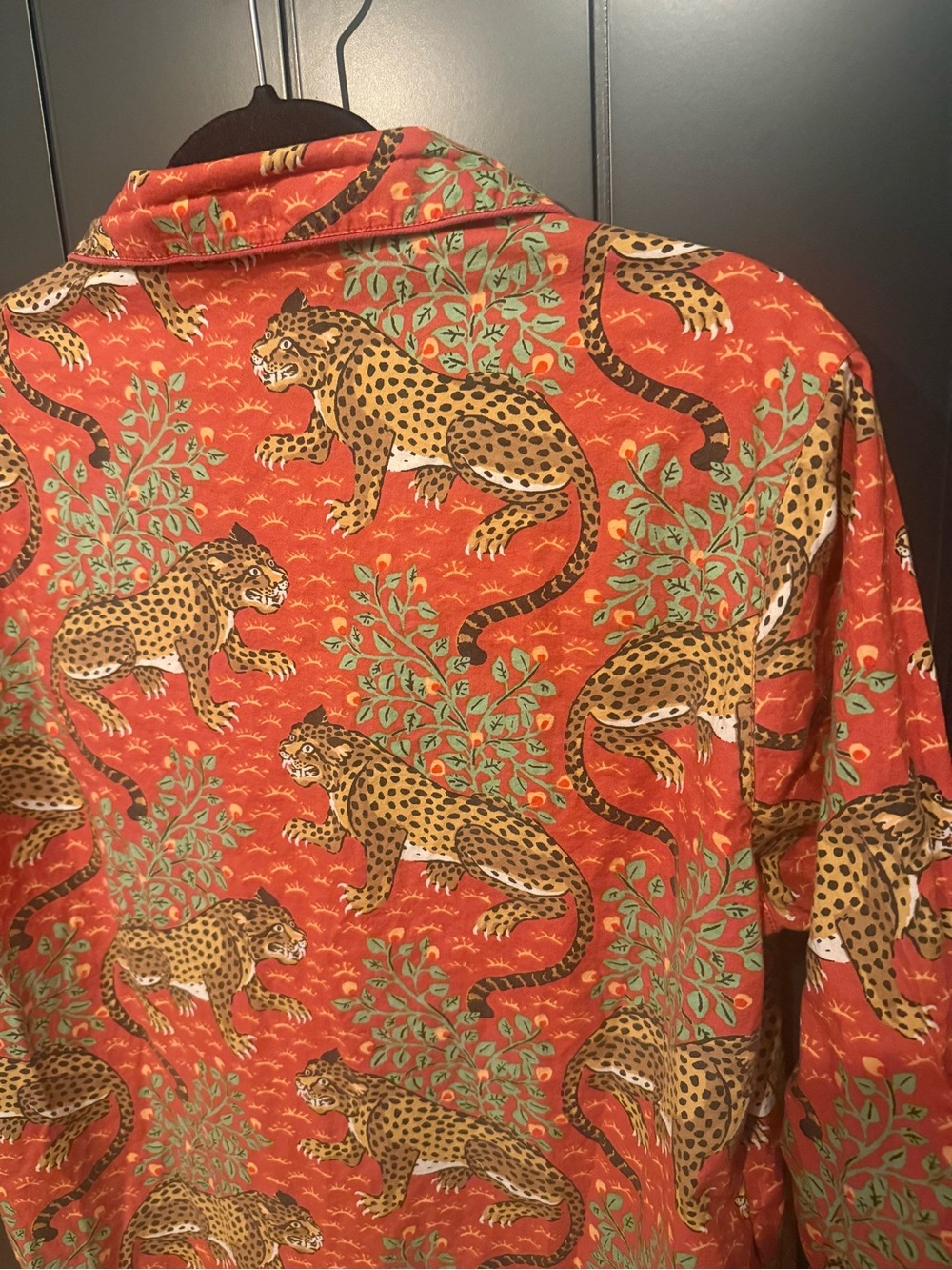 🐆 Printfresh Women’s Scarlet Red Bagheera Sleep Shirt 100% Organic Cotton - Picture 3 of 10